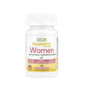 Super Nutrition - SimplyOne®, Women, Multivitamin + Supporting Herbs, Wild-Berry, 30 Chewables