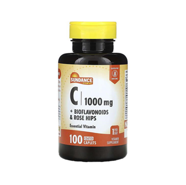 Sundance Vitamins – C + Bioflavonoids & Rose Hips, 100 Coated Caplets