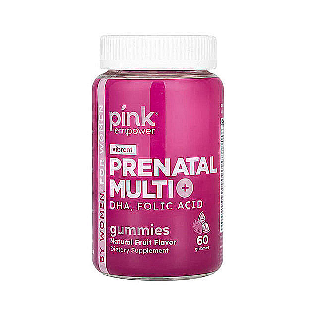 Pink – Prenatal Multi Gummies + DHA, Folic Acid, Natural Fruit, 60 Gummies