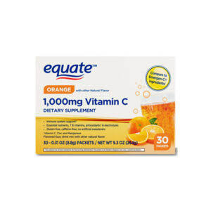 Equate – Vitamin C Powder (1000mg), Orange -30 packets, 8.8g each