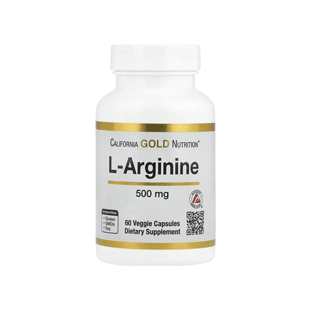 California Gold Nutrition – L-Arginine (500mg), 60 Veggie Capsules