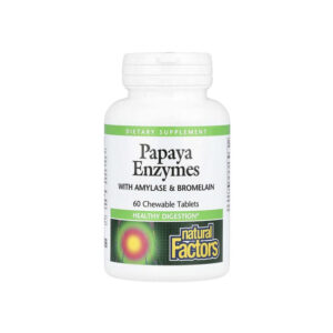 Natural Factors – Papaya Enzymes with Amylase & Bromelain, 60 Chewable Tablets