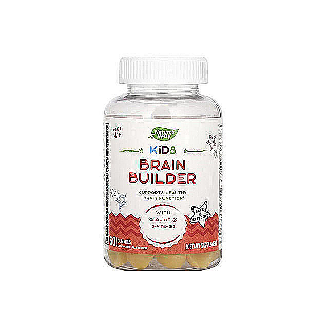 Nature’s Way – Kids Brain Builder Gummies, Ages 4+, Lemonade, 60 Gummies