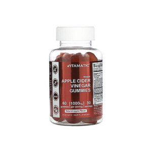 Vitamatic - Vegan Apple Cider Vinegar, Natural Apple (1,000mg), 60 Gummies (500 mg per Gummy)