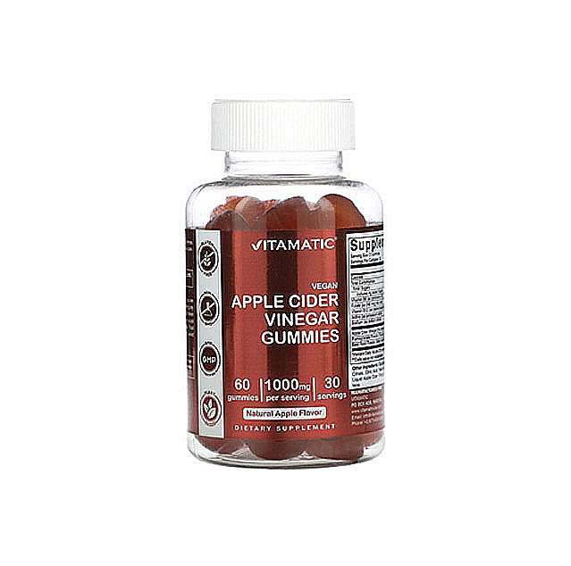 342226677.jpg Vitamatic – Vegan Apple Cider Vinegar, Natural Apple (1,000mg), 60 Gummies (500 mg per Gummy)