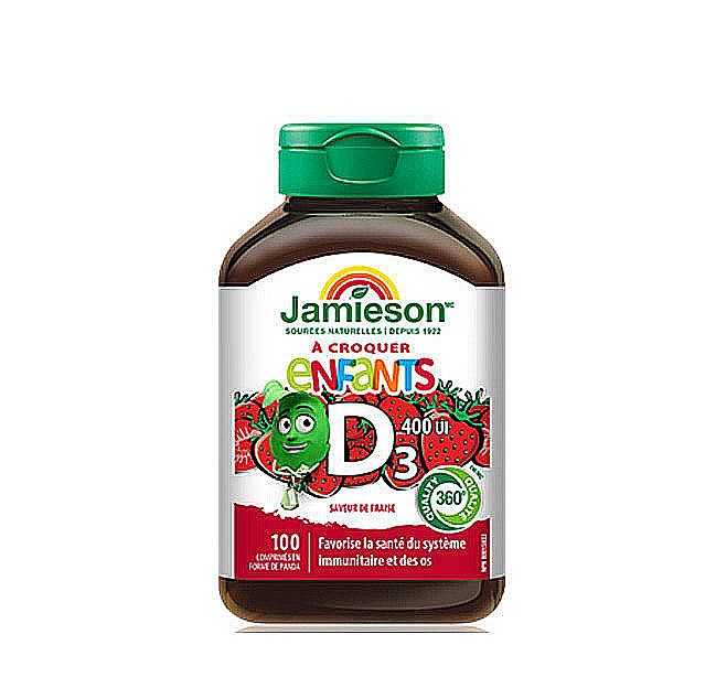 43839393938.jpg Jamieson – Vitamin D3 for Kids (1,000IU), 100 Chewables