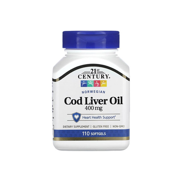 21st Century – Norwegian Cod Liver Oil (400mg) + Omega-3, 110 Softgels