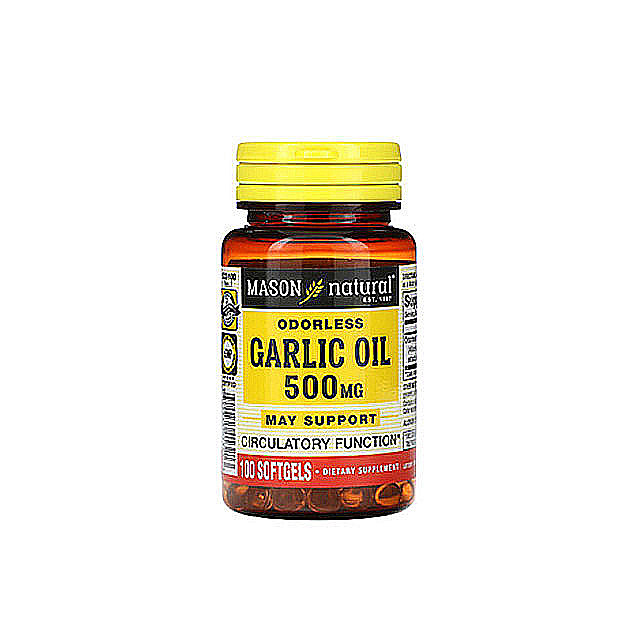 Mason Natural – Odorless Garlic Oil (500mg), 100 Softgels