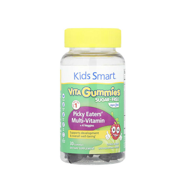 Kids Smart – Vita Gummies, Picky Eaters’ Multi-Vitamin + 4 Veggies, Ages 3+, Citrus Berry, 30 Gummies
