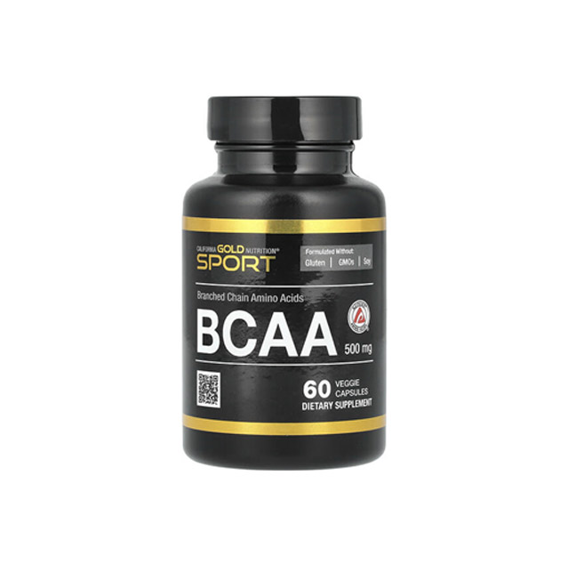 California Gold Nutrition – BCAA, AjiPure® Branched Chain Amino Acids 2:1:1 with L-Leucine, L-Isoleucine, and L-Valine (500mg), 60 Veggie Capsules