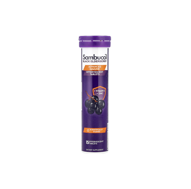 Sambucol – Black Elderberry + Vitamin C & Zinc, 15 Tablets