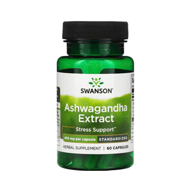 Swanson – Ashwagandha Extract, Standardized (450mg), 60 Capsules