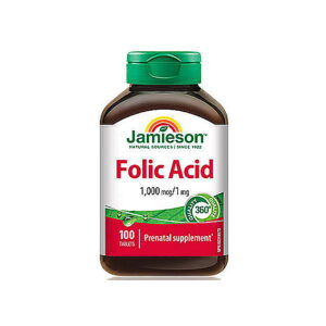 Jamieson – Folic Acid (1,000mcg/1mg), 100 Tablets