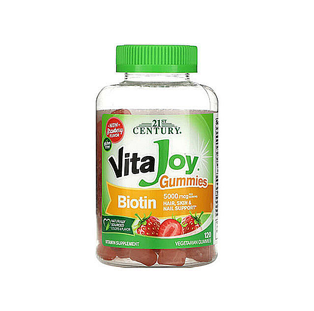 21st Century – VitaJoy Biotin Gummies (2,500mcg), Strawberry, 120 Vegetarian Gummies