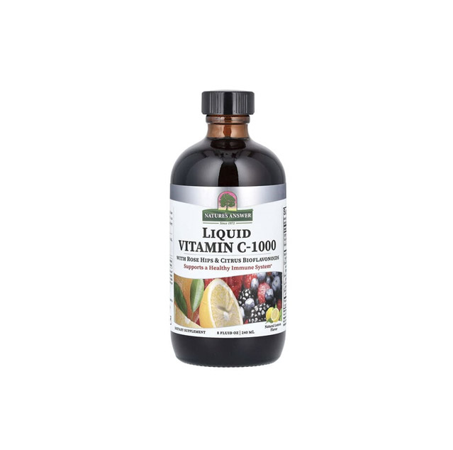 Nature’s Answer – Liquid Vitamin C-1000 with Rose Hips & Citrus Bioflavonoids, Natural Lemon, 8 fl oz (240 ml)