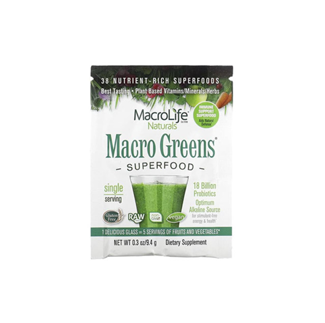 Macrolife Naturals – Macro Greens, Superfood, 0.3 oz (9.4 g)