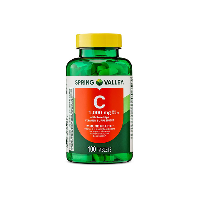 Spring Valley – Vitamin С with Rose Hips (1000mg), 100 Capsules
