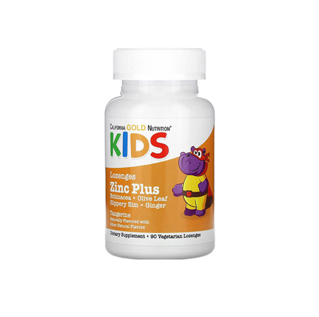California Gold Nutrition – Zinc Plus Lozenge For Children, Natural Tangerine, 90 Lozenges