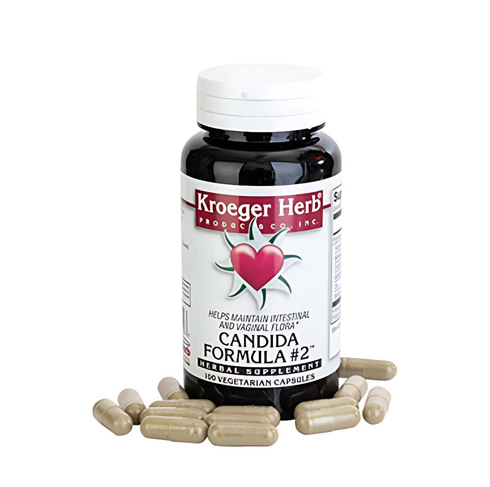 Kroeger Herb Co – Candida Formula #2, 100 Vegetarian Capsules